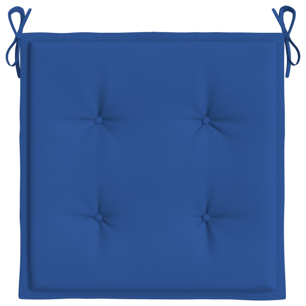 Coussins de chaise de jardin lot de 2 bleu royal 40x40x3 cm