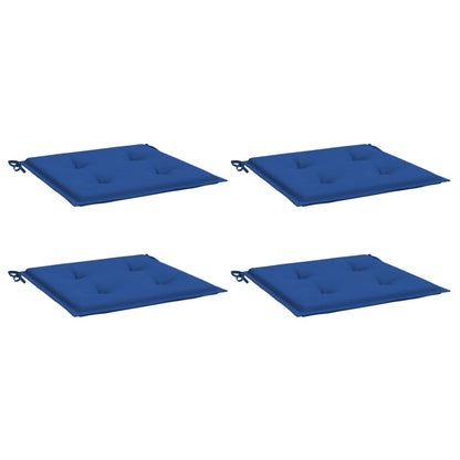 Coussins de chaise de jardin lot de 4 bleu royal 40x40x3 cm