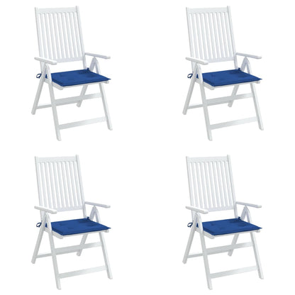 Coussins de chaise de jardin lot de 4 bleu royal 40x40x3 cm