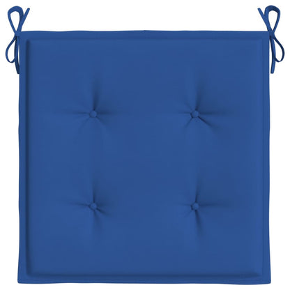 Coussins de chaise de jardin lot de 4 bleu royal 40x40x3 cm