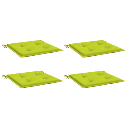 Coussins de chaise de jardin lot de 4 vert vif 40x40x3 cm