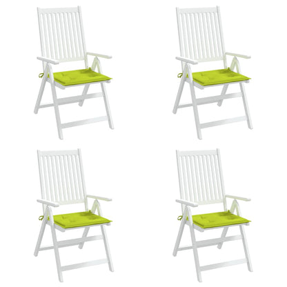 Coussins de chaise de jardin lot de 4 vert vif 40x40x3 cm