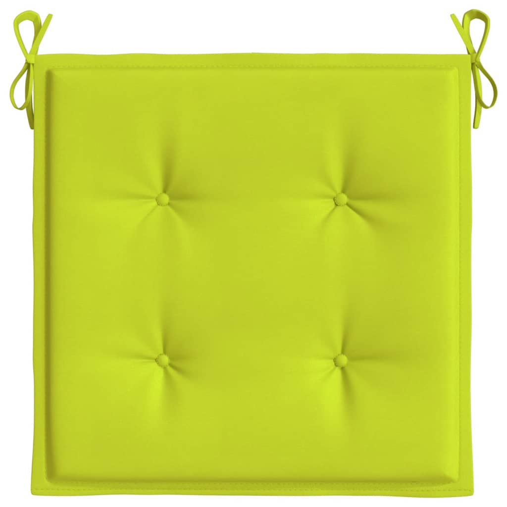 Coussins de chaise de jardin lot de 4 vert vif 40x40x3 cm