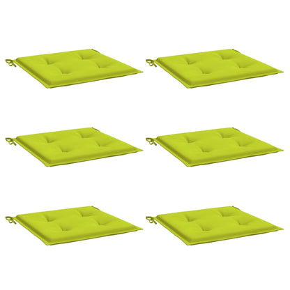 Coussins de chaise de jardin lot de 6 vert vif 40x40x3 cm