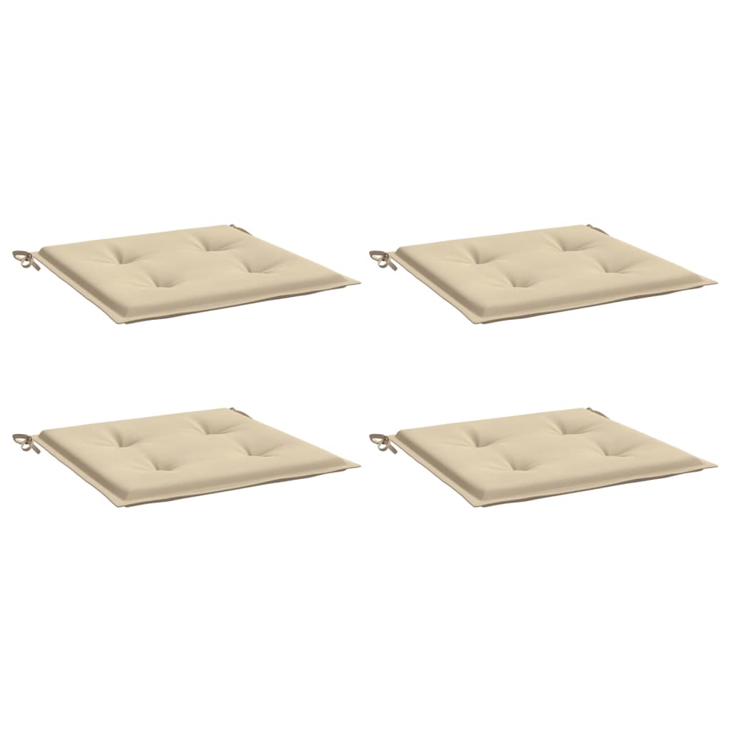 Coussins de chaise jardin lot de 4 beige 50x50x3cm tissu oxford