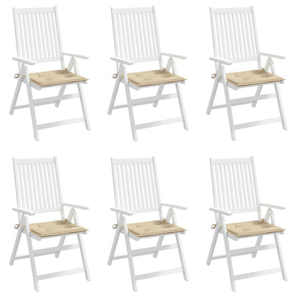 Coussins de chaise jardin lot de 6 beige 50x50x3cm tissu oxford