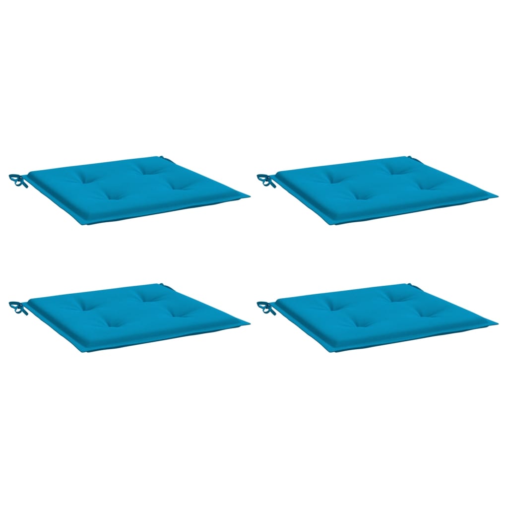 Coussins de chaise jardin lot de 4 bleu 50x50x3 cm tissu oxford