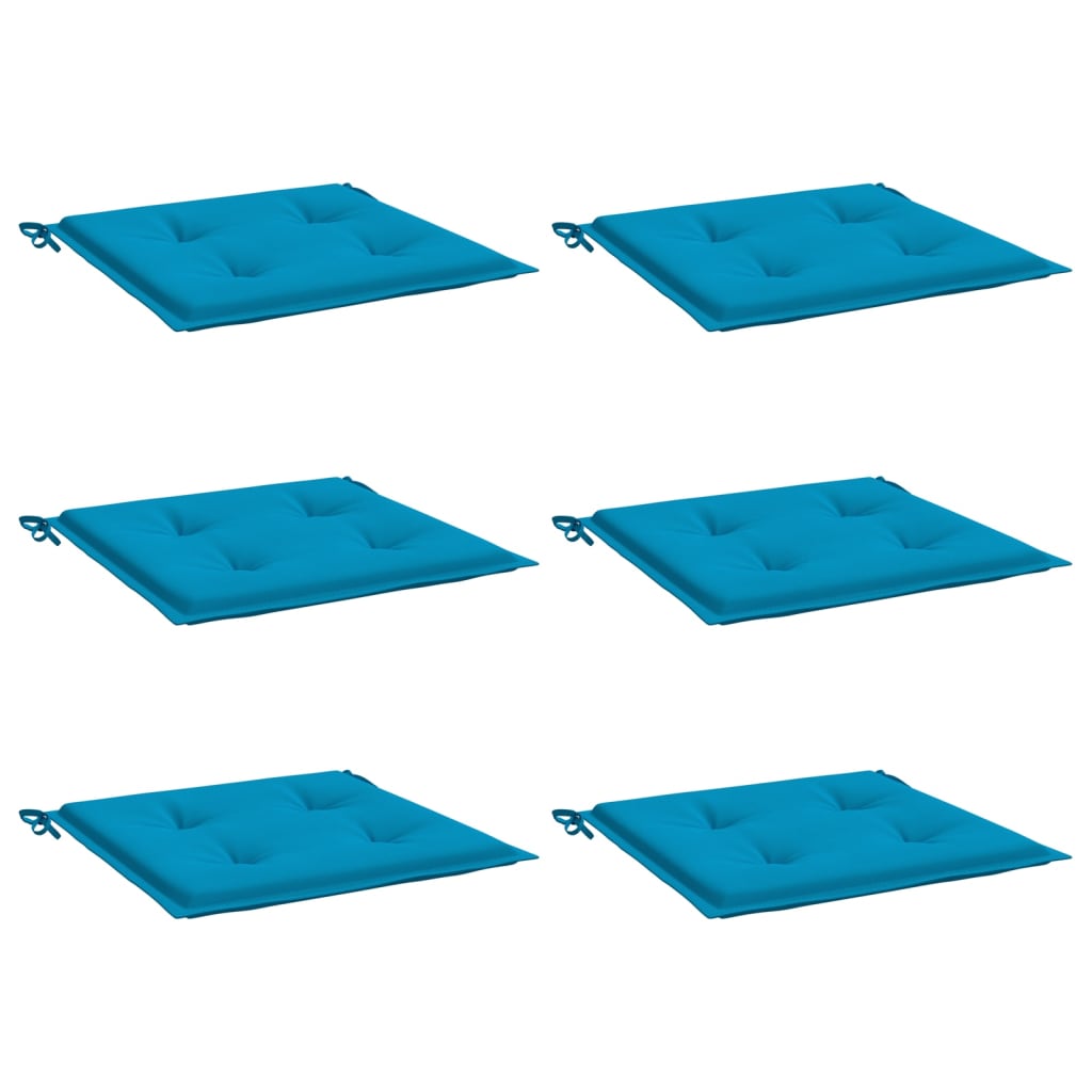 Coussins de chaise jardin lot de 6 bleu 50x50x3 cm tissu oxford