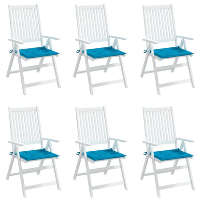 Coussins de chaise jardin lot de 6 bleu 50x50x3 cm tissu oxford