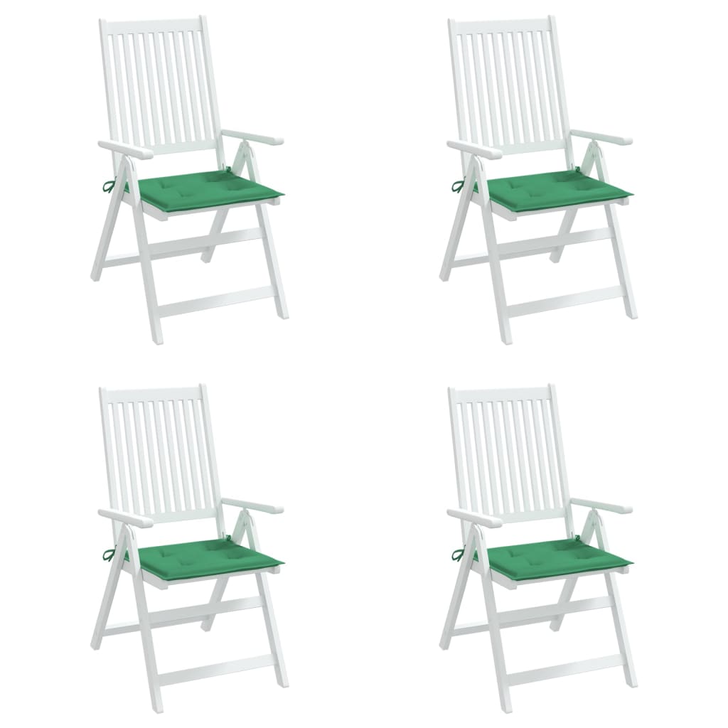 Coussins de chaise jardin lot de 4 vert 50x50x3 cm tissu oxford