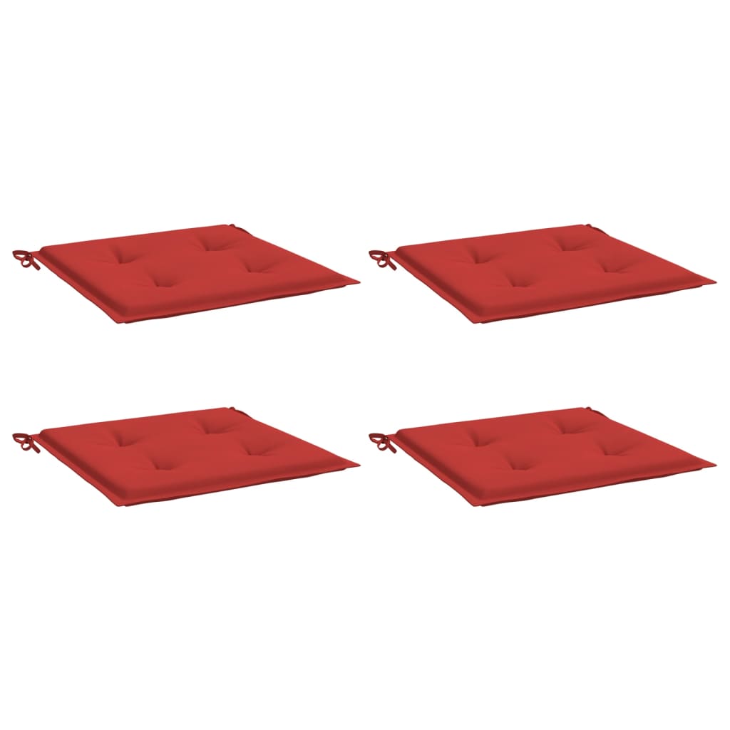 Coussins de chaise jardin lot de 4 rouge 50x50x3cm tissu oxford