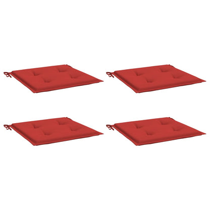 Coussins de chaise jardin lot de 4 rouge 50x50x3cm tissu oxford