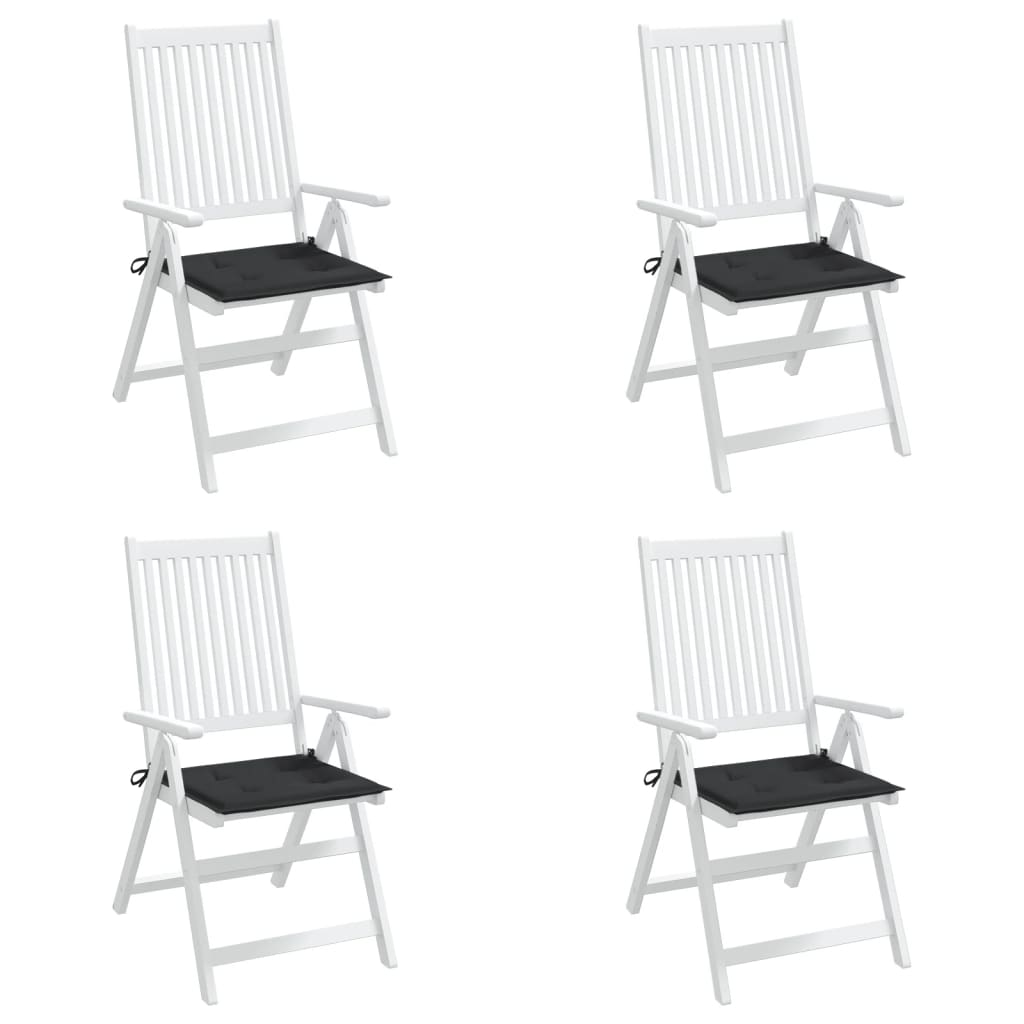 Coussins de chaise jardin lot de 4 noir 50x50x3 cm tissu oxford