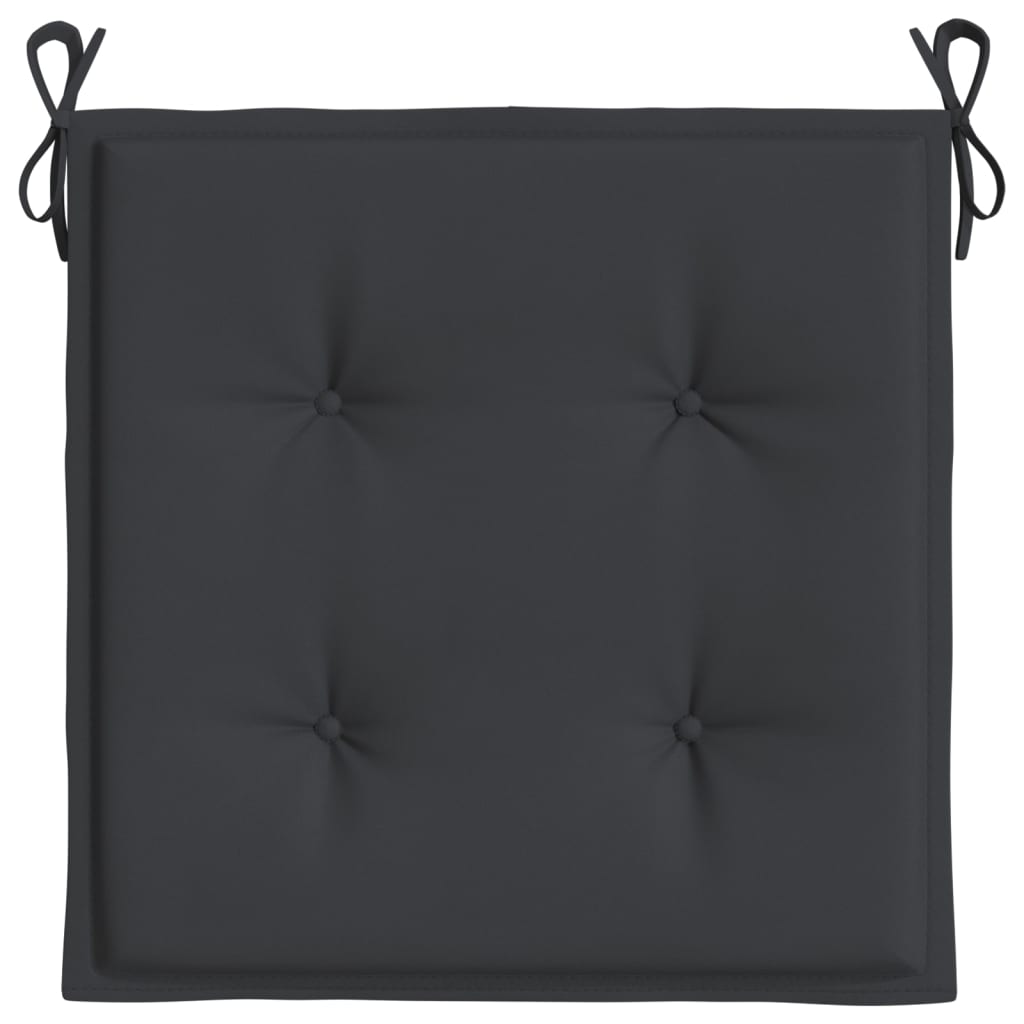 Coussins de chaise jardin lot de 4 noir 50x50x3 cm tissu oxford