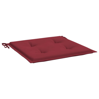 Coussins de chaise de jardin lot de 2 rouge bordeaux 50x50x3 cm