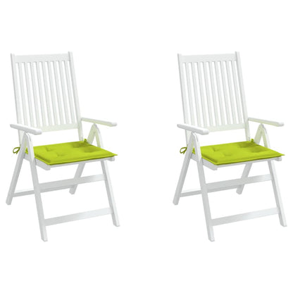 Coussins de chaise de jardin lot de 2 vert vif 50x50x3 cm