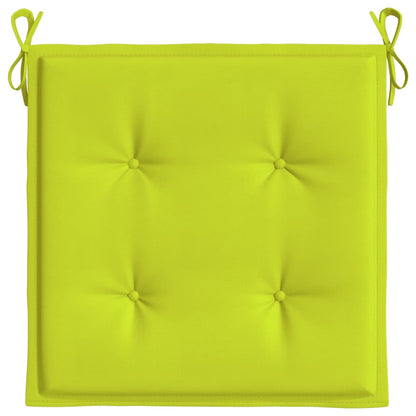 Coussins de chaise de jardin lot de 2 vert vif 50x50x3 cm