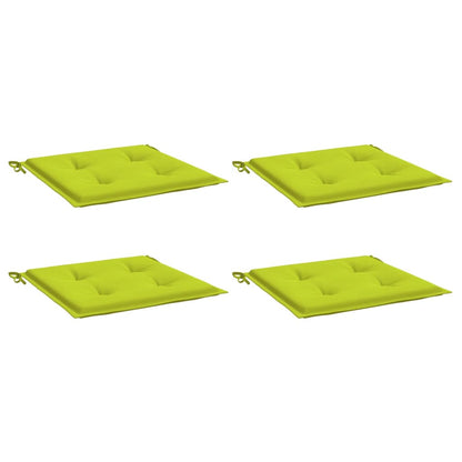 Coussins de chaise de jardin lot de 4 vert vif 50x50x3 cm