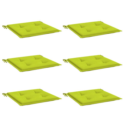 Coussins de chaise de jardin lot de 6 vert vif 50x50x3 cm