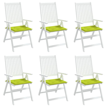 Coussins de chaise de jardin lot de 6 vert vif 50x50x3 cm