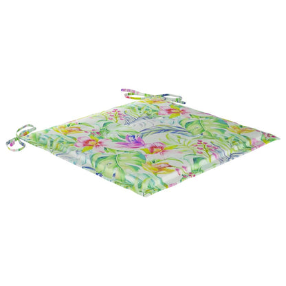 Coussins de chaise jardin lot de 4 motif de feuilles 50x50x3 cm