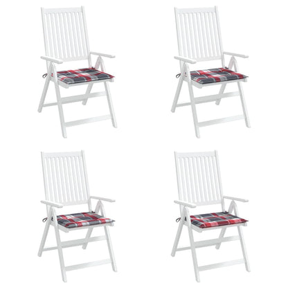 Coussins de chaise de jardin lot de 4 carreaux rouges 50x50x3cm