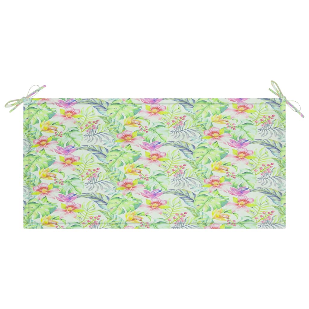 Coussin de banc de jardin motif de feuilles 100x50x3 cm