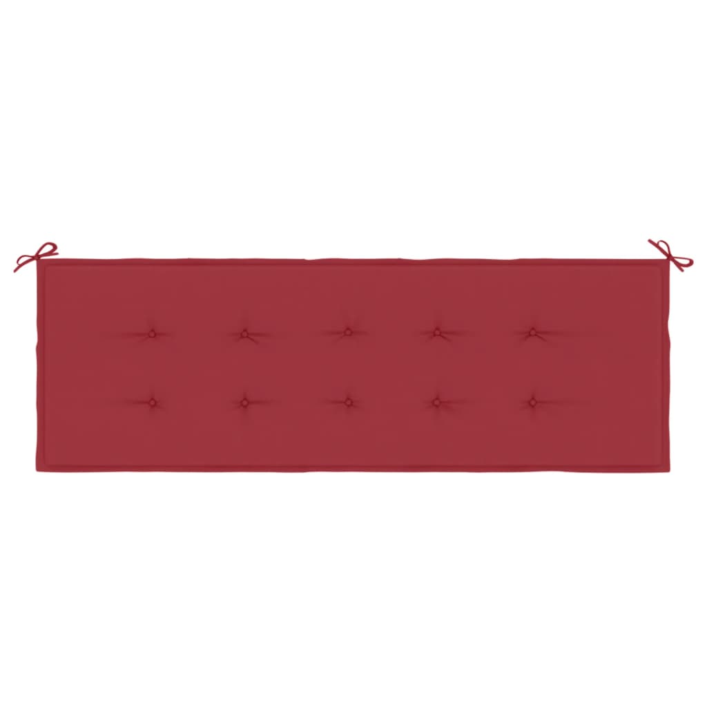 Coussin de banc de jardin rouge bordeaux 150x50x3 cm