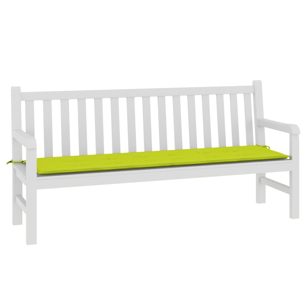 Coussin de banc de jardin vert brillant 180x50x3cm tissu oxford