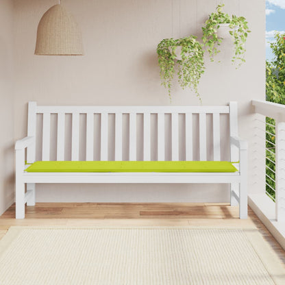 Coussin de banc de jardin vert brillant 200x50x3cm tissu oxford