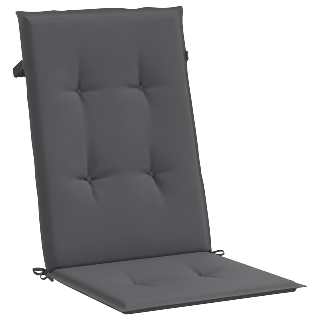 Coussins de chaise de jardin à dossier haut lot de 6 anthracite