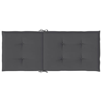 Coussins de chaise de jardin à dossier haut lot de 6 anthracite