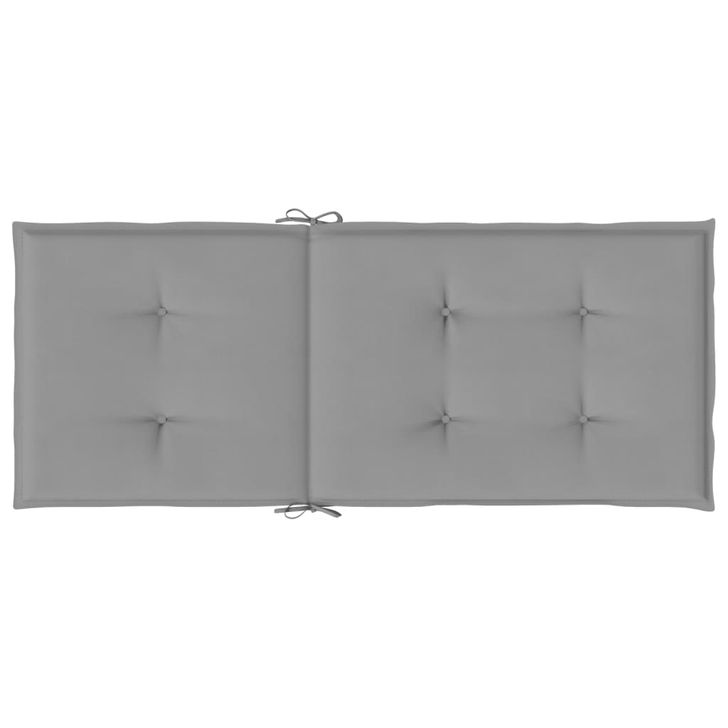 Coussins de chaise de jardin à dossier haut lot de 6 gris tissu