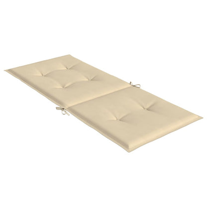 Coussins de chaise de jardin dossier haut lot de 6 beige tissu