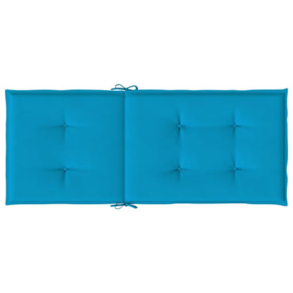 Coussins de chaise de jardin à dossier haut lot de 6 bleu tissu