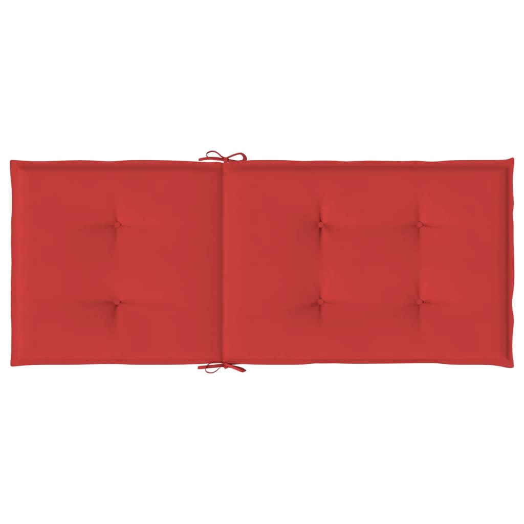 Coussins de chaise de jardin dossier haut lot de 6 rouge tissu