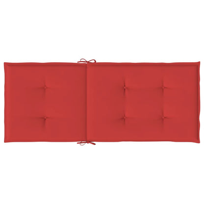 Coussins de chaise de jardin dossier haut lot de 6 rouge tissu