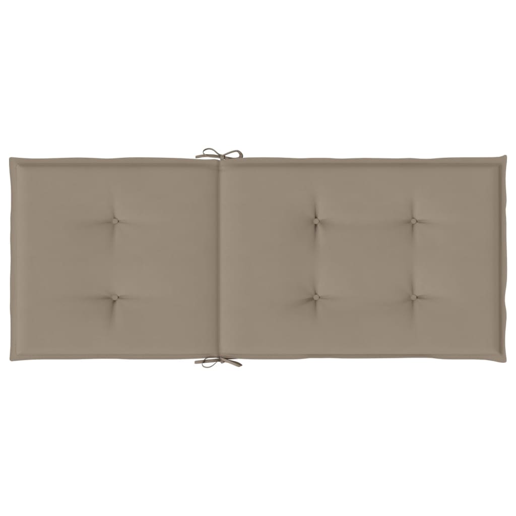 Coussins de chaise de jardin dossier haut lot de 6 taupe tissu