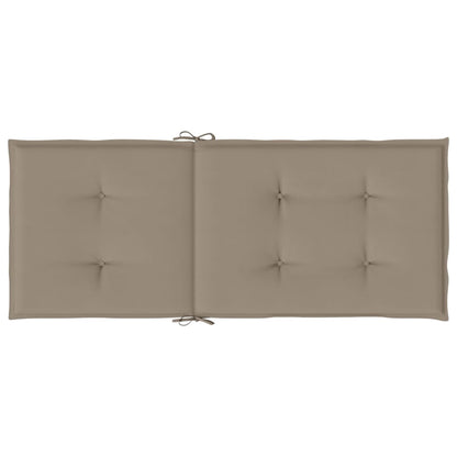 Coussins de chaise de jardin dossier haut lot de 6 taupe tissu