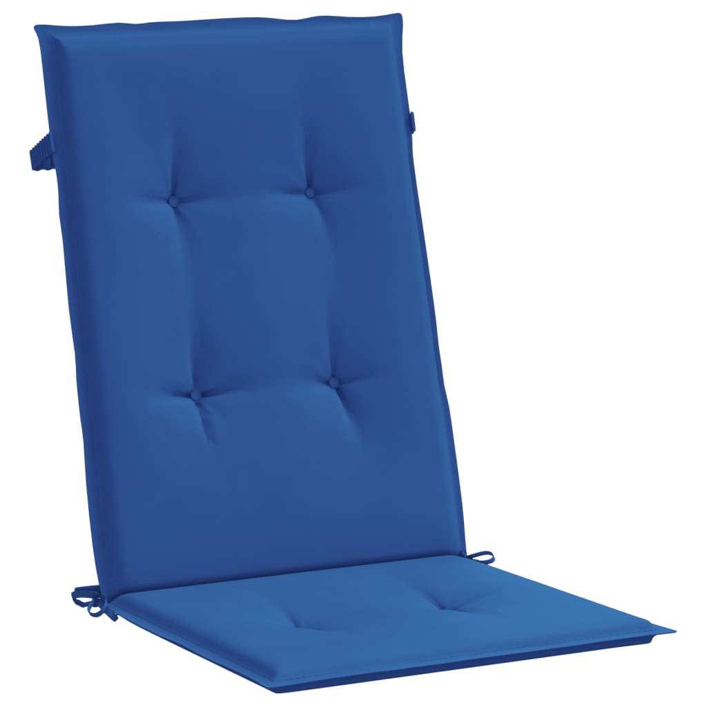 Coussins de chaise de jardin à dossier haut lot de 2 bleu royal