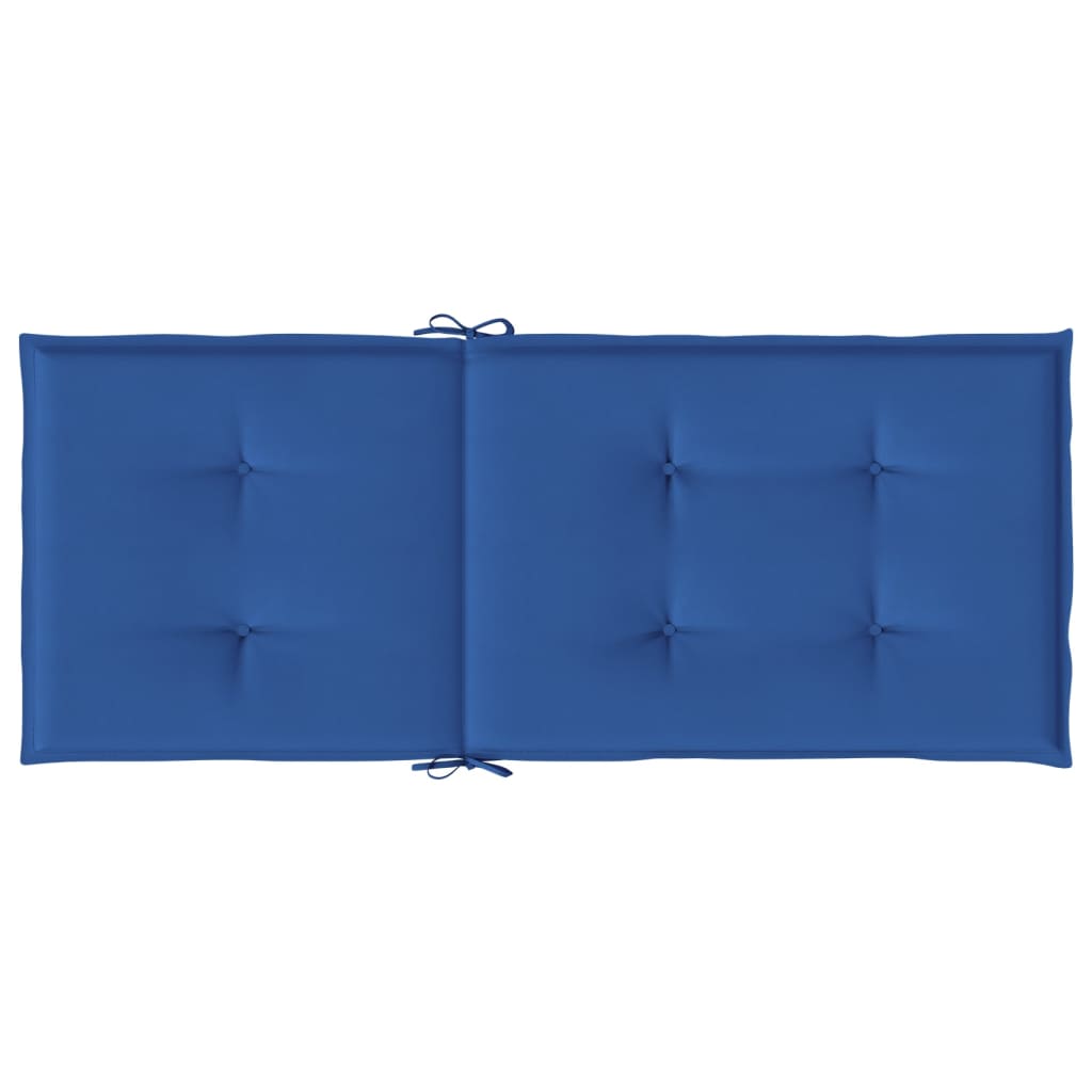 Coussins de chaise de jardin à dossier haut lot de 2 bleu royal