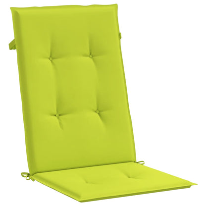 Coussins de chaise de jardin à dossier haut lot de 4 vert vif