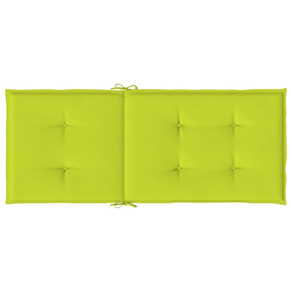 Coussins de chaise de jardin à dossier haut lot de 6 vert vif