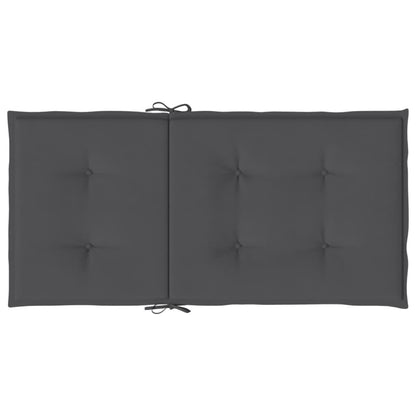 Coussins de chaise de jardin à dossier bas lot de 6 anthracite