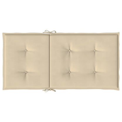 Coussins de chaise de jardin à dossier bas lot de 6 beige