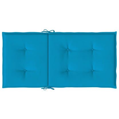 Coussins de chaise de jardin à dossier bas lot de 6 bleu