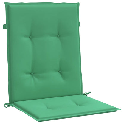 Coussins de chaise de jardin à dossier bas lot de 6 vert