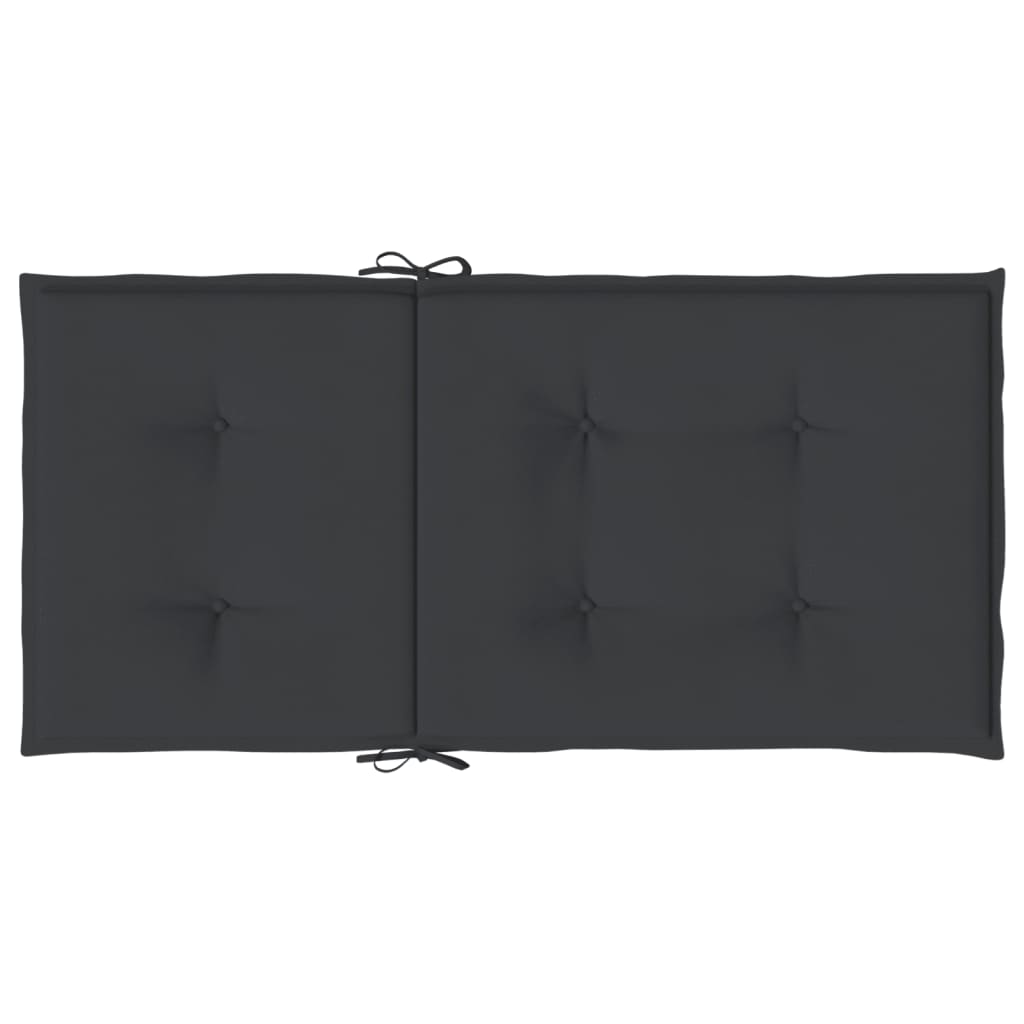 Coussins de chaise de jardin à dossier bas lot de 6 noir