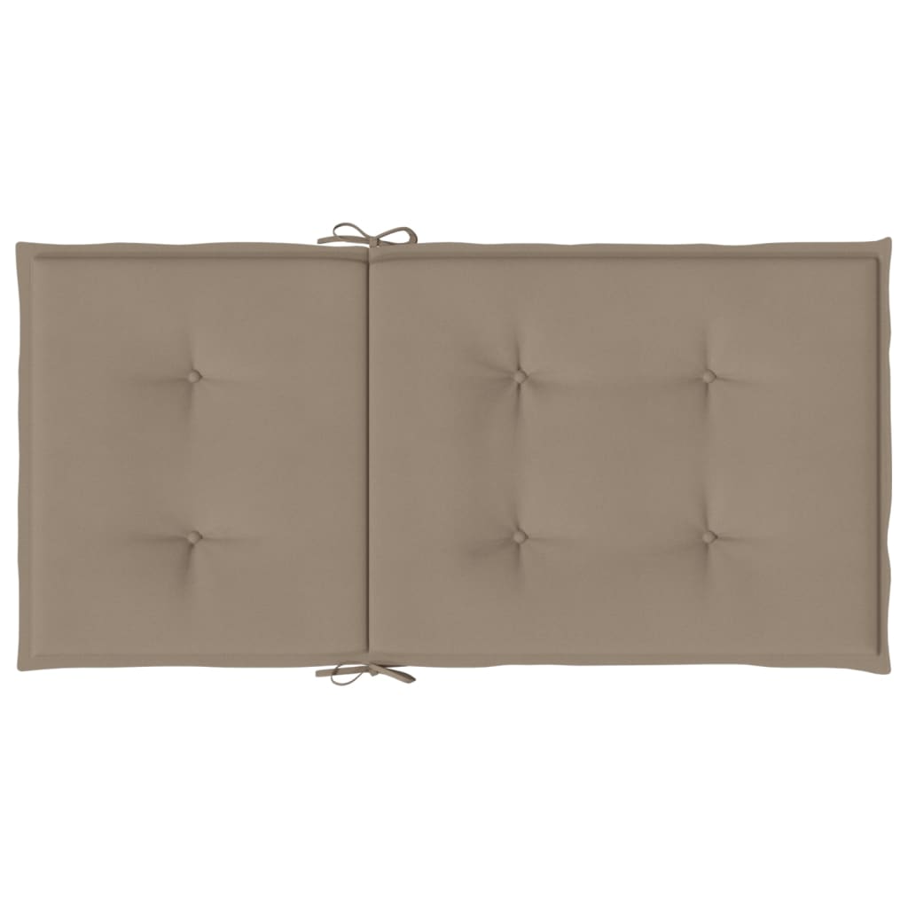 Coussins de chaise de jardin à dossier bas lot de 6 taupe