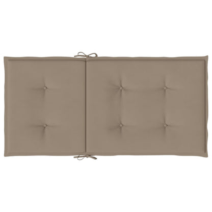 Coussins de chaise de jardin à dossier bas lot de 6 taupe